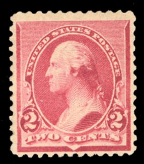 United States 1890 Issue (220c) 2c carmine, with Cap on both "2s", disturbed gum, fine, with 2024 Crowe certificate, cat. value $650