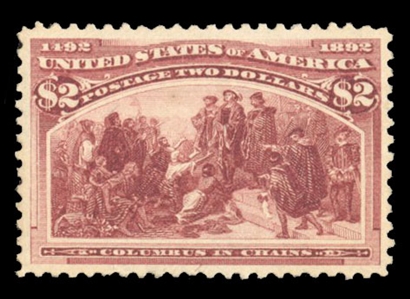 United States 1893 Columbian Issue (242) $2 brown red, very lightly hinged, well centered, with 2009 PSE certificate graded VF-XF 85 (SMQ $1,350)