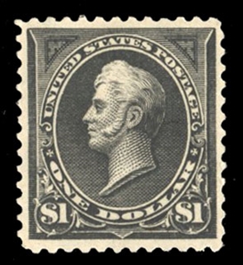 United States 1894-97 Bureau Issue (276) 1895 $1 black, type I, h.r., well centered, with 2023 Crowe certificate graded 80 (SMQ $600)