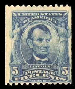 United States 1902-08 Issue (317) 1908 5c blue, small h.r., fresh color, pencil notation on reverse, a fine example of this rare tamp, with 2023 PSE certificate, cat. value $6,000