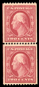 United States 1908-9 Issues (349) 1909 2c carmine, vertical guide line pair, n.h., v.f., with 2007 PSE certificate, cat. value $1,350