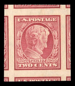 United States 1909-13 Issues (368) 2c carmine, jumbo margins with adjoining stamps on all sides, n.h., with 2022 PSE certificate graded Gem 100J (SMQ $410)