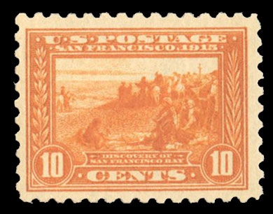 United States 1913-15 Panama-Pacific Exposition (404) 1915 10c orange, n.h., well centered, with 2024 Crowe certificate graded "80" (SMQ $1,700)