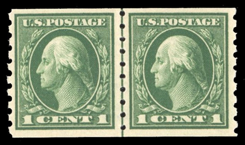 United States 1914-17 Issues (412) 1914 1c green, horizontal guide line pair, n.h., well centered, v.f., with 2022 Crowe certificate, cat. value $260