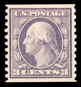United States 1914-17 Issues (456) 1916 3c violet, n.h., well centered, with 2024 Crowe certificate graded 85 (SMQ $675)