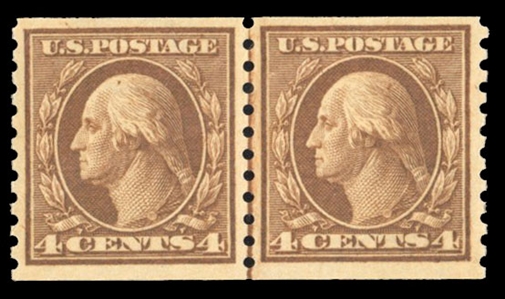 United States 1914-17 Issues (457) 1915 4c brown, horizontal guide line pair, n.h., well centered, v.f., with 2022 Crowe certificate, cat. value $390