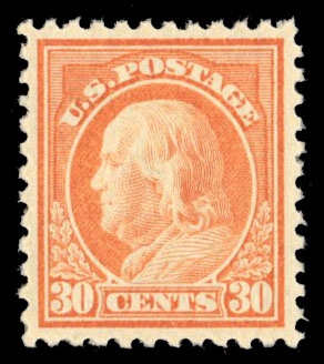 United States 1917-29 Issues (516) 1917 30c orange red, n.h., well centered, fresh color, with 2018 PSE certificate graded "XF-Sup 95" (SMQ $475)