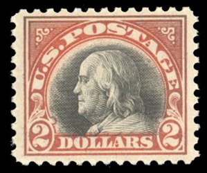 United States 1917-29 Issues (523) 1918 $2 orange red and blck, n.h., well centered, v.f., with 1991 PFC and 2024 Crowe certificate, cat. value $1,175