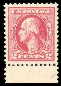 United States 1917-29 Issues (526) 1920 2c carmine, type IV, bottom margin single, near perfect centering, fresh color, with 1998 PFC and 2021 Crowe certificate, the latter graded 98 (SMQ $1,700)