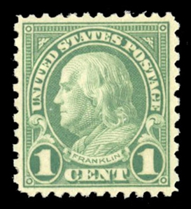 United States 1917-29 Issues (578) 1923 1c green, n.h., well centered with wide margins, with 2024 PSE certificate graded XF-Sup 95 (SMQ $650)