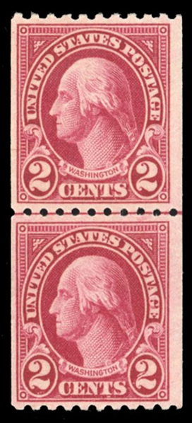 United States 1917-29 Issues (606a) 1923 2c carmine lake, vertical guide line pair, n.h., fresh color, fine, with 2018 PSE certificate, cat. value $775