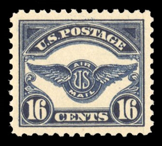 United States Air Post (C5) 1923 16c dark blue, n.h., near perfect centering, deep color, with 2011 PFC graded "Superb 98" (SMQ $1,350)
