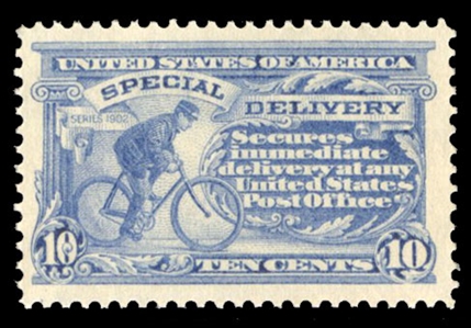 United States Special Delivery (E8) 1911 10c ultramarine, n.h., well centered, with 2006 PFC (for a stamp with selvage from which this originated) graded XF 90 (SMQ $525)