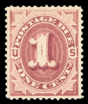 United States Postage Dues (J22) 1891 1c bright claret, n.h., well centered with wide margins, with 2024 PSE certificate graded "XF-Sup 95" (SMQ $400)