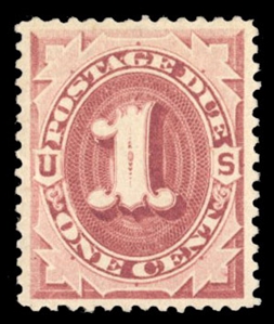 United States Postage Dues (J22) 1891 1c bright claret, n.h., well centered with wide margins, with 2024 PSE certificate graded XF-Sup 95 (SMQ $400)