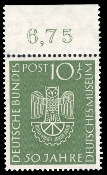 Germany (B331) cat. value $22.50, 1953 German Museum, never hinged
