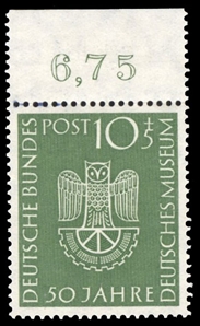 Germany (B331) cat. value $22.50, 1953 German Museum, never hinged
