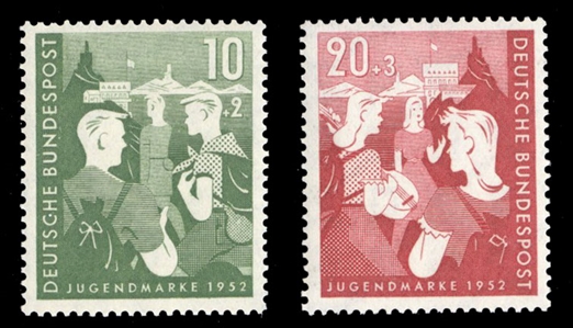 Germany (B325-326) cat. value $34, 1952 Youth, set of two, never hinged