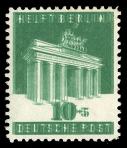 Germany (B302var, Mi. 101DD) cat. value €100, 1948 10+5pf green, double impression, lightly hinged