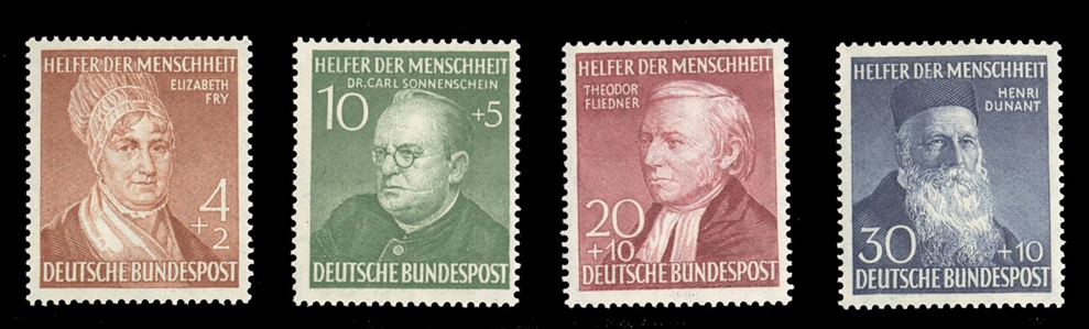 Germany (B327-330) cat. value $97.50, 1951 Semi-Postals, set of four, never hinged