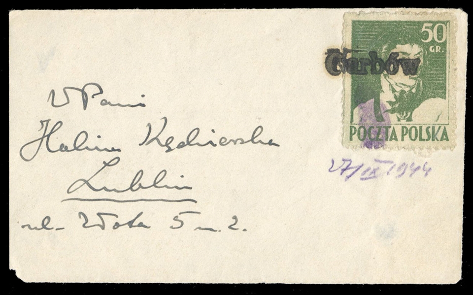 Issued Stamps (342) 1944 50gr Kosciuszko, tied by "Garbow" provisional hs on coverfront, dated 27.IX.1944 and addressed to Lublin, fine, signed Korszen