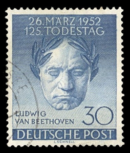 Berlin (9N83) cat. value $19,50, 1952 Beethoven, used