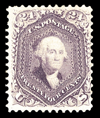 United States 1861-68 Issues (70c) 1861 24c violet, unused with full original gum, well centered for this difficult issue, with large margins, rich color, fresh and fine example of this rare...