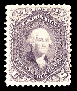 United States 1861-68 Issues (70c) 1861 24c violet, unused with full original gum, well centered for this difficult issue, with large margins, rich color, fresh and fine example of this rare...