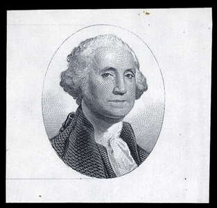 United States 1861-68 Issues (79-E37c) 1868 Vignette of Washington, unshaded background, die in black on white glazed paper, card backing removed, v.f.