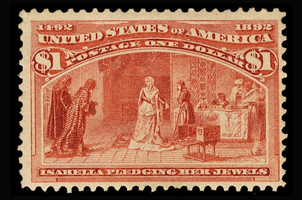 United States 1893 Columbian Exposition (241) 1893 $1 salmon, fresh color, h.r., fine, with 2004 PFC, cat. $1,000