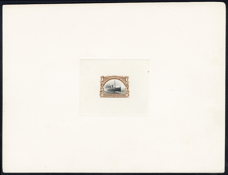United States 1901 Pan-American Exposition (294-299P1) 1901 1c-10c complete set of large die proofs, die sunk on full cards (203x153mm), each with blue control number on reverse, a few tiny tone...