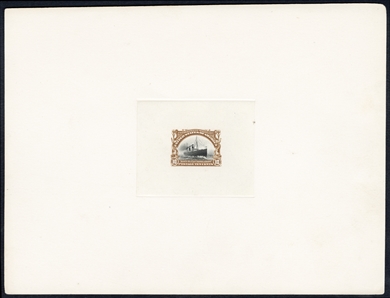 United States 1901 Pan-American Exposition (294-299P1) 1901 1c-10c complete set of large die proofs, die sunk on full cards (203x153mm), each with blue control number on reverse, a few tiny tone...
