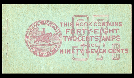 United States 1917-29 Issues (634e) 1926 97c unexploded booklet containing eight panes of 2c carmine lake, n.h., v.f., with 2014 PSE certificate (catalogued as individual panes $6,000, complete...