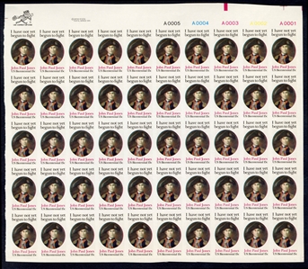 United States 1930-79 Issues (1789Pg) 1976 15c John Paul Jones, imperforate sheet of 50, n.h., v.f.