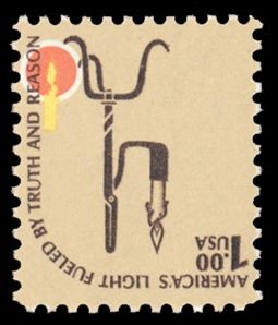 United States 1930-79 Issues (1610c) 1979 $1.00 Rush Lamp & Candle Holder, intaglio brown color inverted, n.h., v.f. The so-called CIA invert is one of the best known inverted color errors in...