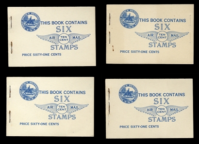 United States - Air Post (C10a) 1928 Lindbergh, eight unexploded booklets, each with two panes, mostly well centered and fresh, fine-v.f. (catalogued as 16 booklet panes of three) cat. $1,840