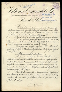 AUTOGRAPHS OF FAMOUS PEOPLE  MUSSOLINI, Benito (1883-1943), document headed "Vittorio Emanuele III", dated 11 Apr. 1933, signed by the King, also by Mussolini at bottom, fine-v.f.