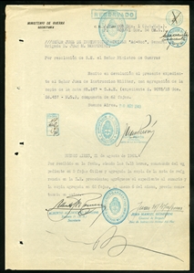 AUTOGRAPHS OF FAMOUS PEOPLE  PERON, Juan (1895-1974), Argentine lieutenant general and politician. After serving in several government positions, including Minister of Labor and Vice...