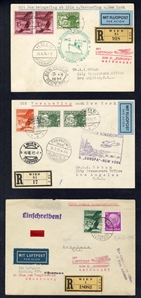 AUSTRIA  Dornier Do-X Flights 1930-35 collection of 51 covers or cards, all different flights and cachets, some mixed franking with German adhesives, usually addressed to New York or Los...