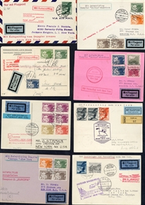 AUSTRIA  Dornier Do-X Flights 1930-35 collection of 51 covers or cards, all different flights and cachets, some mixed franking with German adhesives, usually addressed to New York or Los...