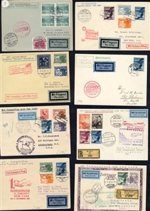 AUSTRIA  Dornier Do-X Flights 1930-35 collection of 51 covers or cards, all different flights and cachets, some mixed franking with German adhesives, usually addressed to New York or Los...