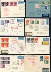 AUSTRIA  Dornier Do-X Flights 1930-35 collection of 51 covers or cards, all different flights and cachets, some mixed franking with German adhesives, usually addressed to New York or Los...