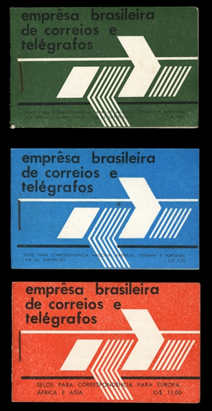 BRAZIL 1971 Anita Garibaldi and Presidents, Cr.$5.00, $7.00 and $13.00 unexploded booklets, v.f. (RHM 5,6,7)