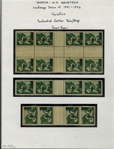 CROATIA (34) 1941-43 Landscapes, 1.50k deep green, horizontal and vertical gutter strips of four, also cross-gutter block of eight, n.h., folded between stamps, couple of minor toned spots,...