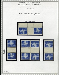 CROATIA (37) 1941-43 Landscapes, 4k ultramarine, two vertical gutter pairs, horizontal gutter tete-beche pair, plus vertical gutter tete-beche block of four, last one with slight hinge stain,...