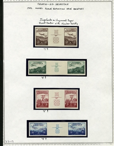 CROATIA Semi-Postals (B7-10-var) 1942 Model Planes, selection, with imperforate horizontal pairs, regular gum, n.h., imperforate blocks of four, shiny ungummed paper, two sets of imperforate...