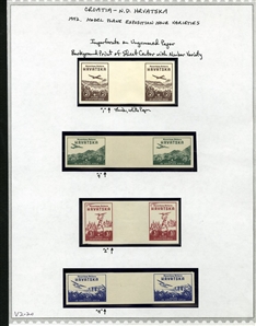 CROATIA Semi-Postals (B7-10-var) 1942 Model Planes, selection, with imperforate horizontal pairs, regular gum, n.h., imperforate blocks of four, shiny ungummed paper, two sets of imperforate...