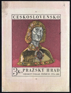 CZECHOSLOVAKIA (1689P) 1970 Art, three die proofs showing diff. stages of completion, v.f., signed Karasek