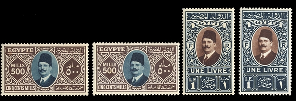 EGYPT (128-149) 1926-27 King Fouad 1m-£1 two complete sets of 22 each, l.h. or h.r., fine-v.f., cat. $584