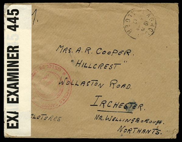 FRENCH COLONIES Algeria 1940 cover from Laghouat Internment camp (mailing address c/o U.S. Consul, Algiers), at the edge of the Sahara Desert, administered by the Vichy French and supervised...
